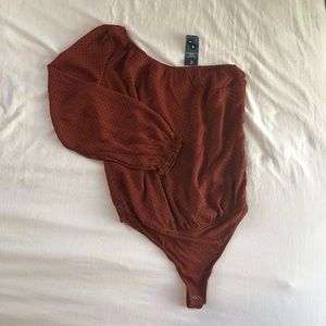 Abercrombie Polka Dot One Shoulder Bodysuit
